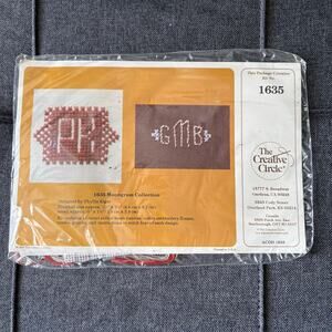 Monogram Collection Vintage Stamped Embroidery Kit by The Creative Circle - 1984